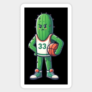 Basketball Cactus – Funny Sports Humor Artwork Sticker